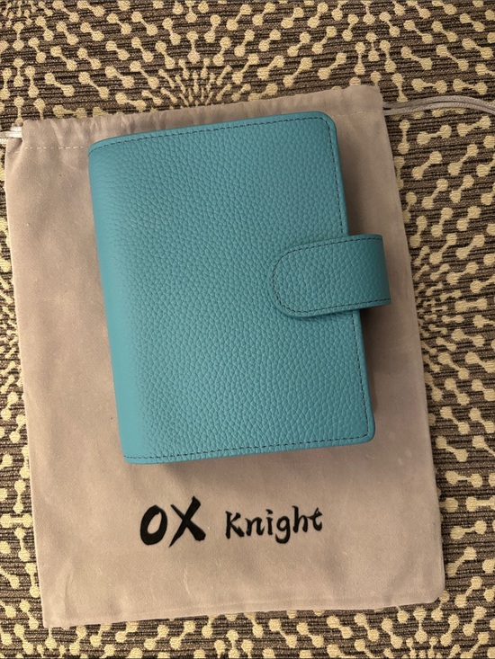 Ox Knight Other - Light Blue Leather Pocket Size Ring Planner Cover Ox Knight Like New